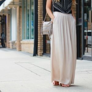 h&m rose pleated maxi skirt